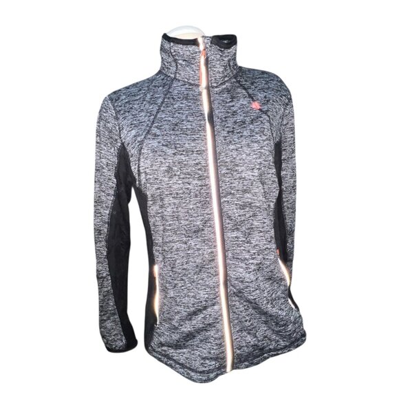 Tangerine Black Full-Zip Athletic Jacket Sz XL Reflective Accents High Neck And - Picture 1 of 11